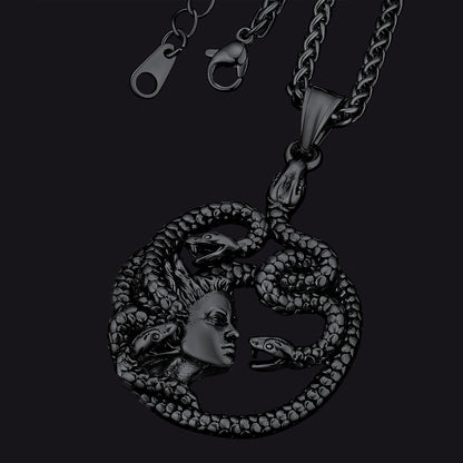 FaithHeart Mythology Medusa Gorgon Necklace Stainless Steel FaithHeart Jewelry