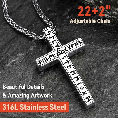 Norse Viking Cross Necklace Amulet Pendant for Men Women