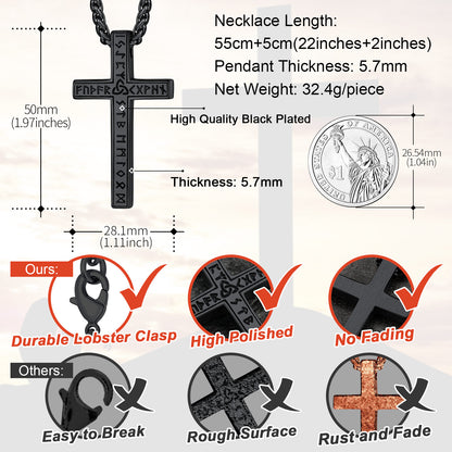 Norse Viking Cross Necklace Amulet Pendant for Men Women