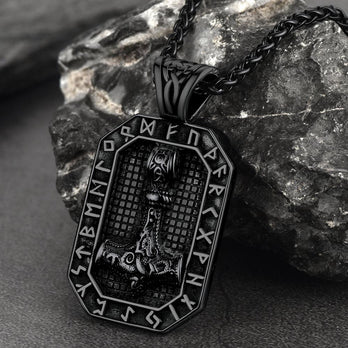 FaithHeart Runes Thor's Hammer For Men Necklace FaithHeart