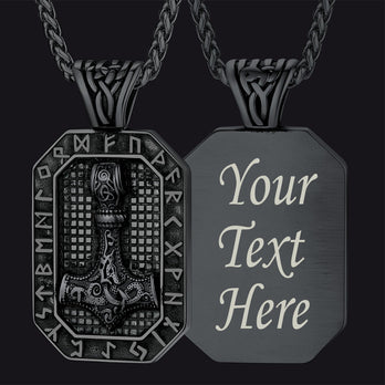 FaithHeart Runes Thor's Hammer For Men Necklace FaithHeart