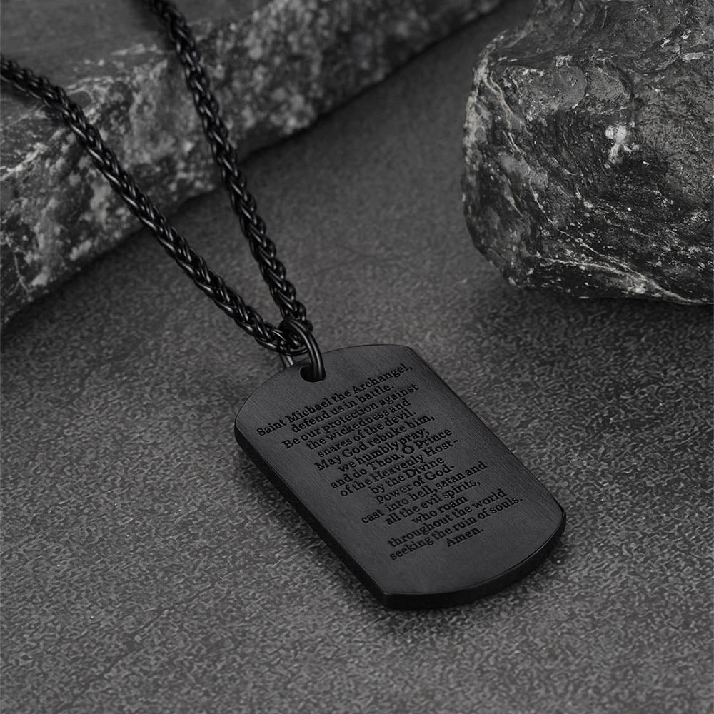 FaithHeart Catholic St. Michael Dog Tag Necklace Stainless Steel FaithHeart