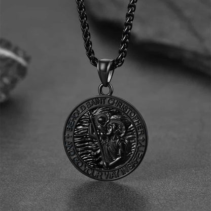 FaithHeart Saint Christopher Medal Pendant Necklace Catholic Amulet Jewelry FaithHeart