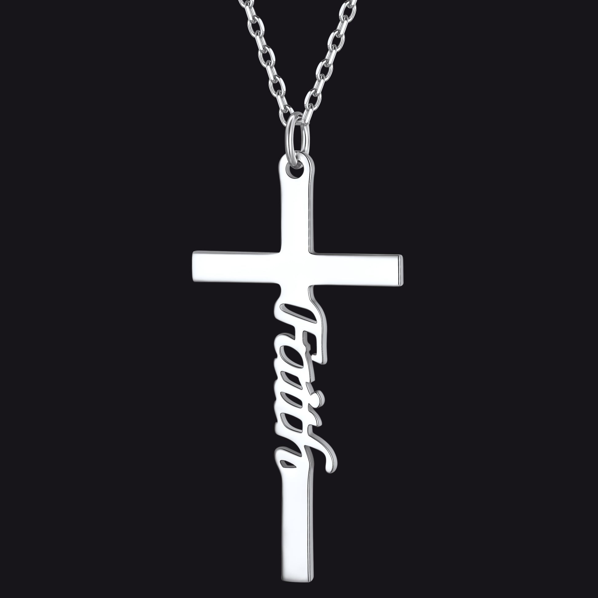 FaithHeart Christian Faith Cross Necklace Pendant for Men FaithHeart