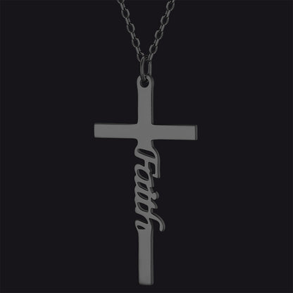 FaithHeart Christian Faith Cross Necklace Pendant for Men FaithHeart