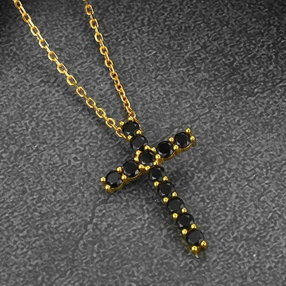 FaithHeart Cross Zirconia Necklace Sterling Silver Crucifix Pendant Necklace FaithHeart