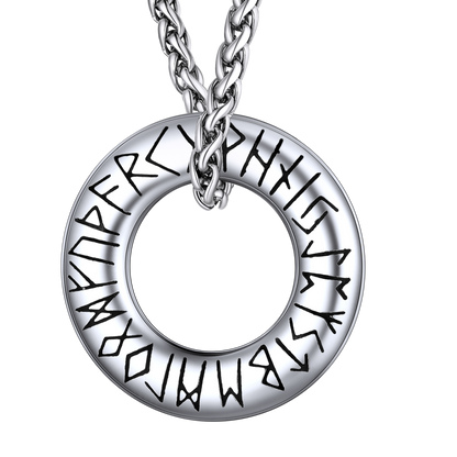 FaithHeart Viking Circle Rune Pendant Amulet Necklace FaithHeart