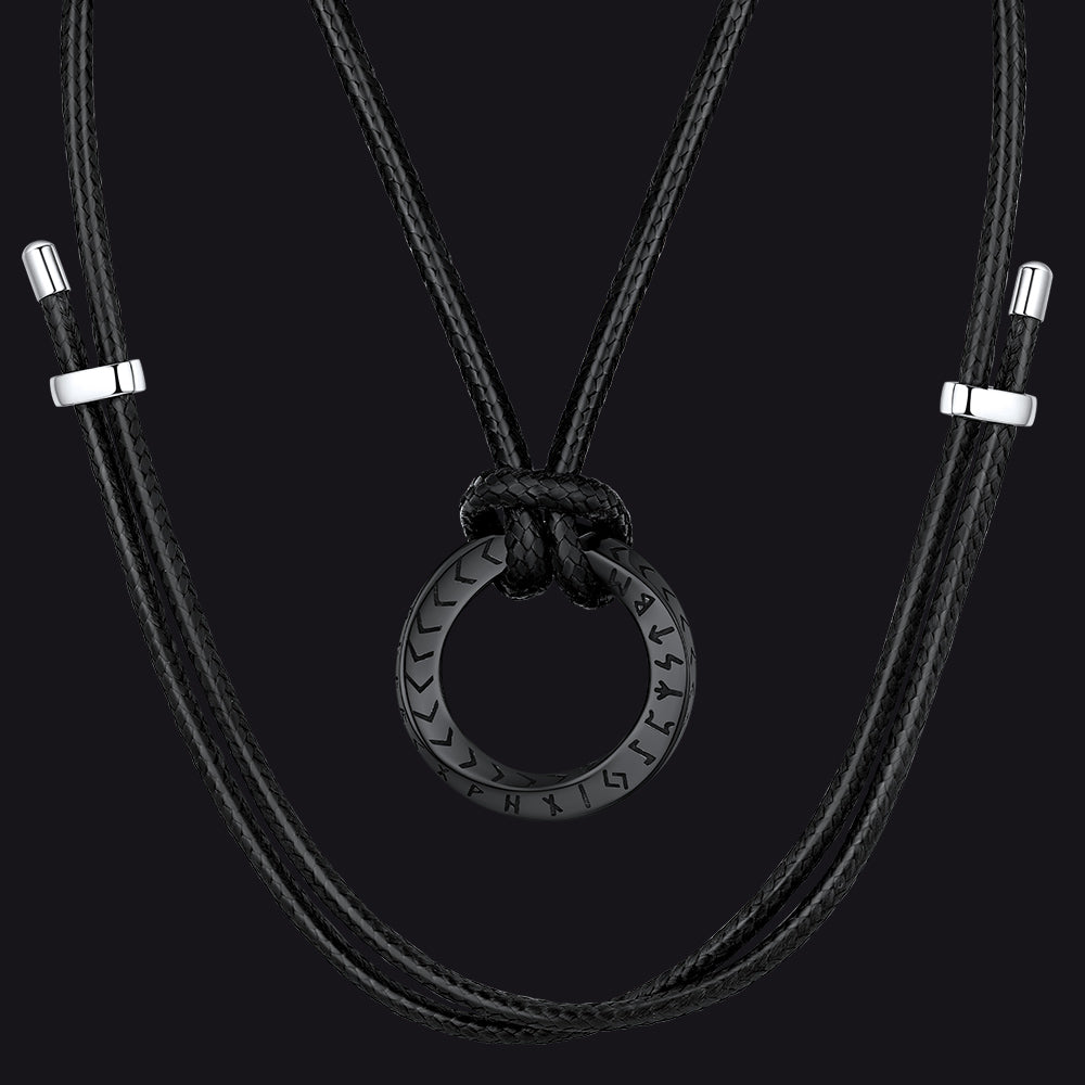 FaithHeart Runes Mobius Strip Cricle Pendant Necklace