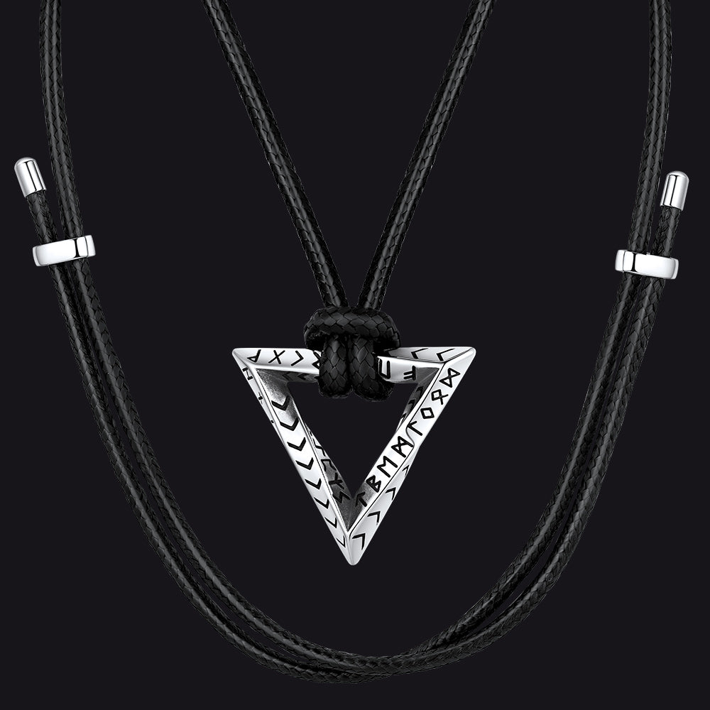 FaithHeart Runes Mobius Strip Triangle Pendant Necklace