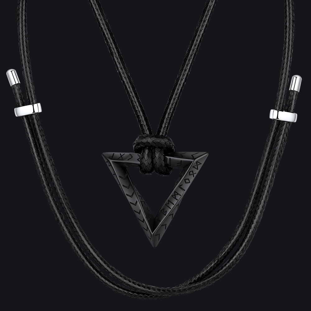 FaithHeart Runes Mobius Strip Triangle Pendant Necklace