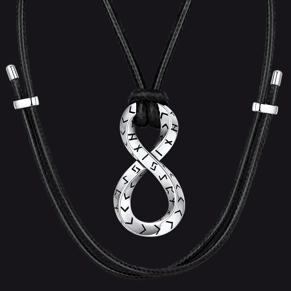 FaithHeart Runes Mobius Strip Infinity Necklace