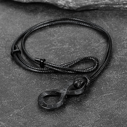 FaithHeart Viking Runes Mobius Strip Infinity Leather Necklace for Men FaithHeart Jewelry