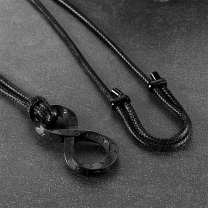 FaithHeart Viking Runes Mobius Strip Infinity Leather Necklace for Men FaithHeart Jewelry
