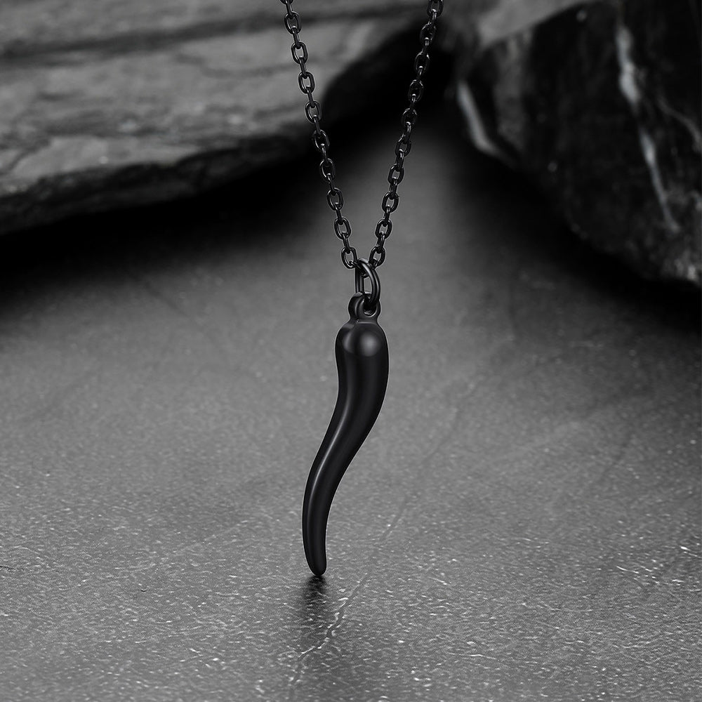 Miami Cuban Chain & Cornicello Italian Horn Pendant Set for Men