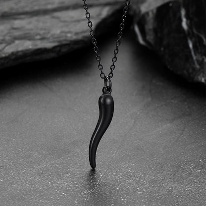 Miami Cuban Chain & Cornicello Italian Horn Pendant Set for Men