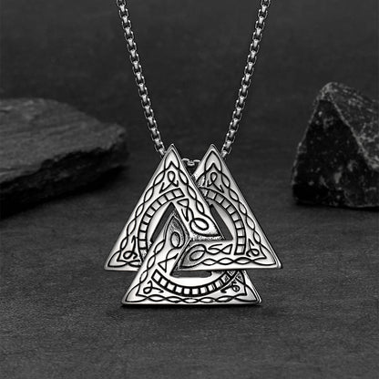 FaithHeart Viking Valknut necklace men’s Nordic jewelry display