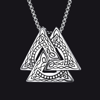 Viking Norse Valknut pendant necklace for men