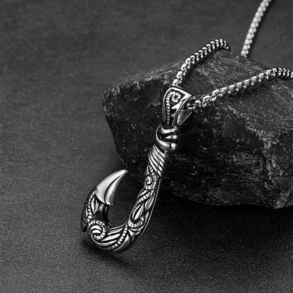 Durable stainless steel Viking fish hook necklace