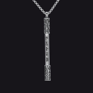 Silver Monkey King Gold Staff Pendant Necklace