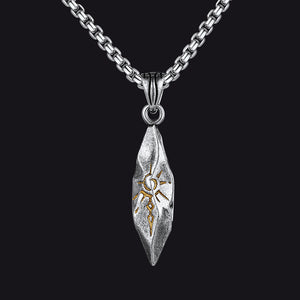 Punk Tribal Rune Sun Pendant Necklace for Men