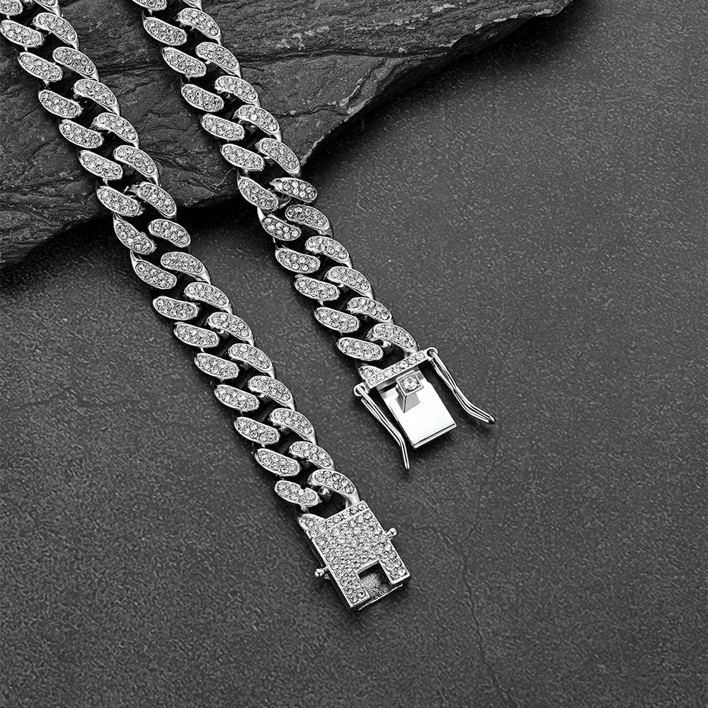 Hip Hop Zirconia 666 Hand Sign Cuban Chain Necklace for Men