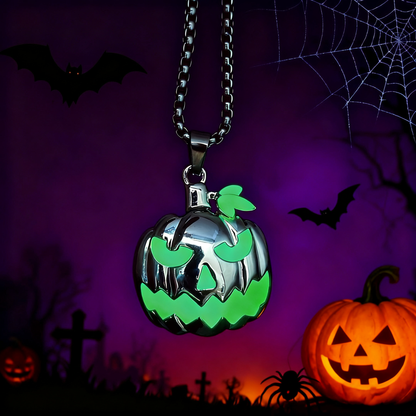 Halloween Luminous Skull Pumpkin Necklace – Ghost Festival Glow Accessory
