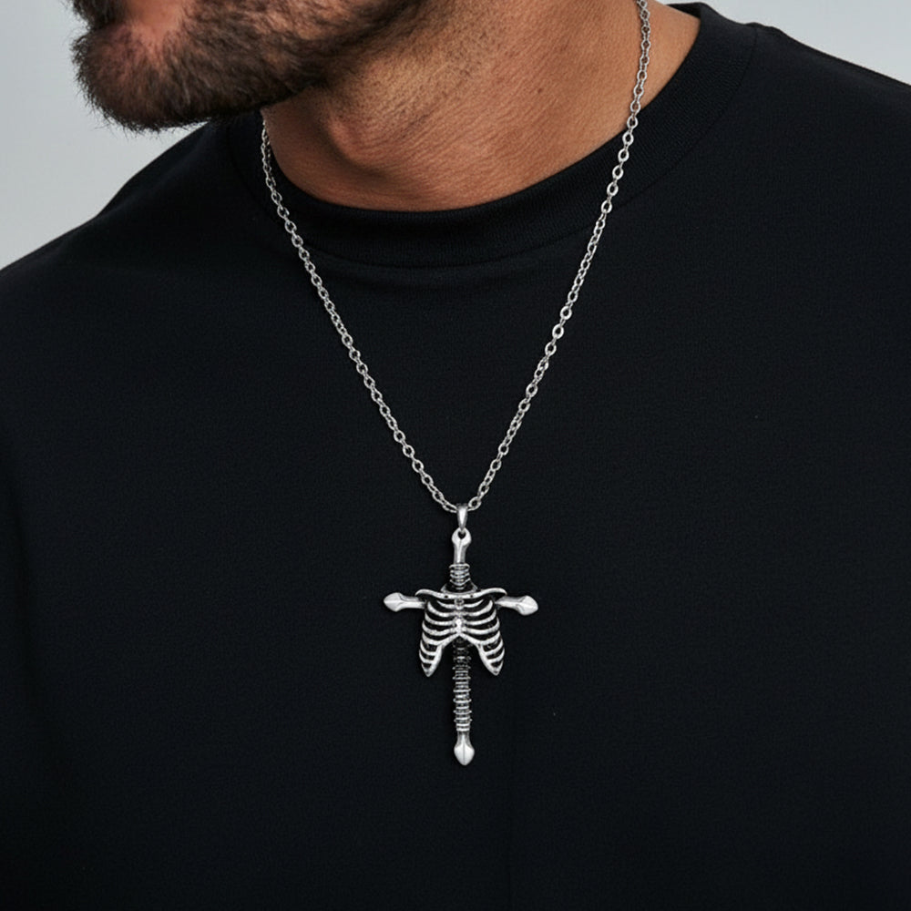  Skeleton Cross Pendant