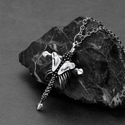 Silver Silver skeleton cross pendant necklace 