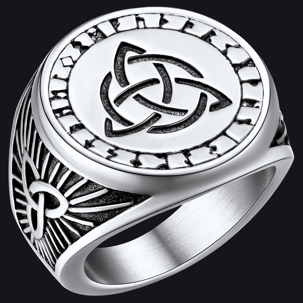 Flash Sale Viking Celtic Knot Signet Ring for Men - FaithHeart Jewelry