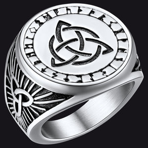 Flash Sale Viking Celtic Knot Signet Ring for Men - FaithHeart Jewelry