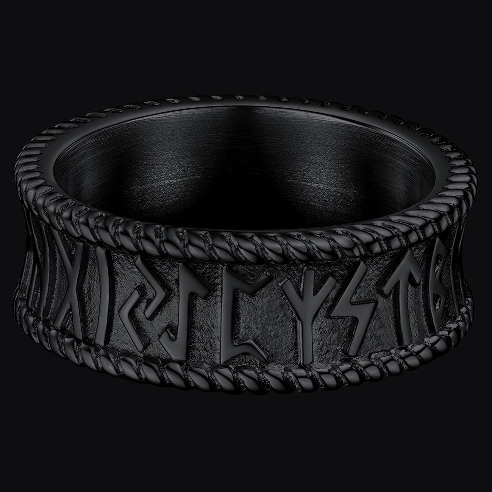 FaithHeart Norse Runes Stainless Steel Ring Viking Couple Ring FaithHeart