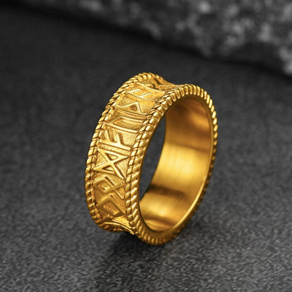 FaithHeart Stainless Steel Norse Viking Runes Ring for Men FaithHeart