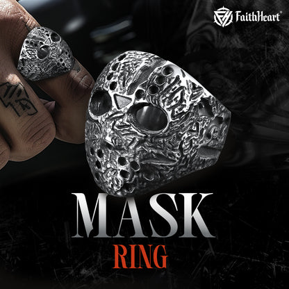 Gothic Jason Voorhees Mask Ring for Men