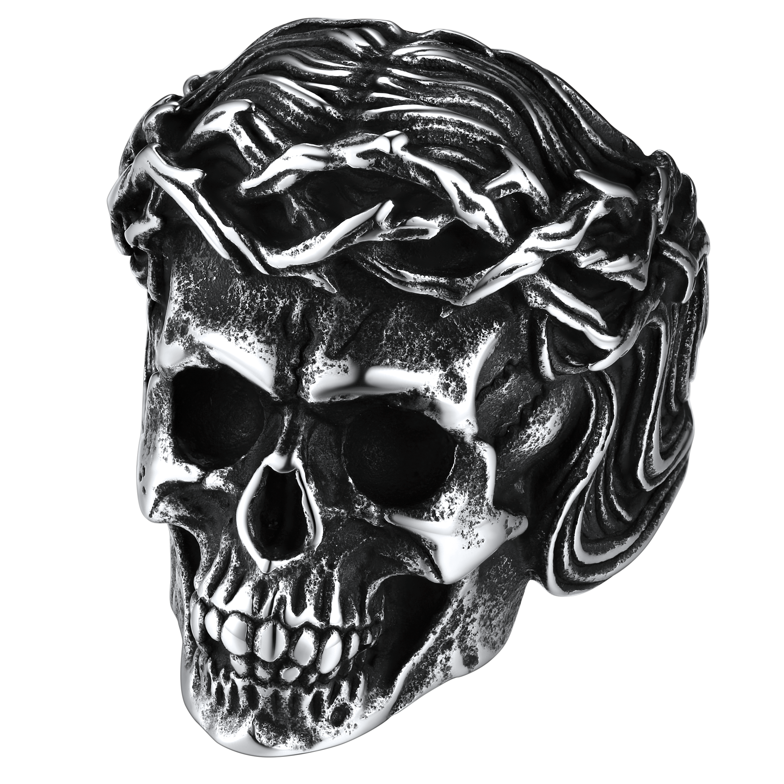 Flash Sale Crown Thorns Skull Ring Stainless Steel