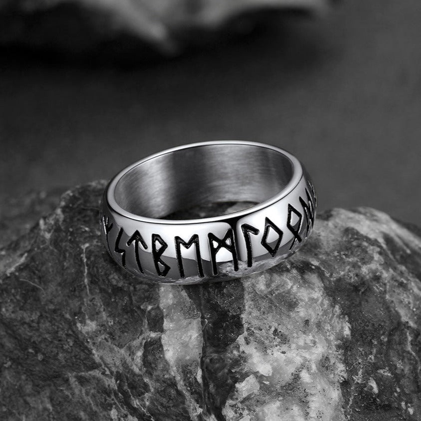 FaithHeart Norse Viking Spinner Runes Stainless Steel Ring FaithHeart