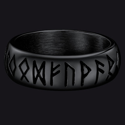 FaithHeart Norse Viking Spinner Runes Stainless Steel Ring FaithHeart