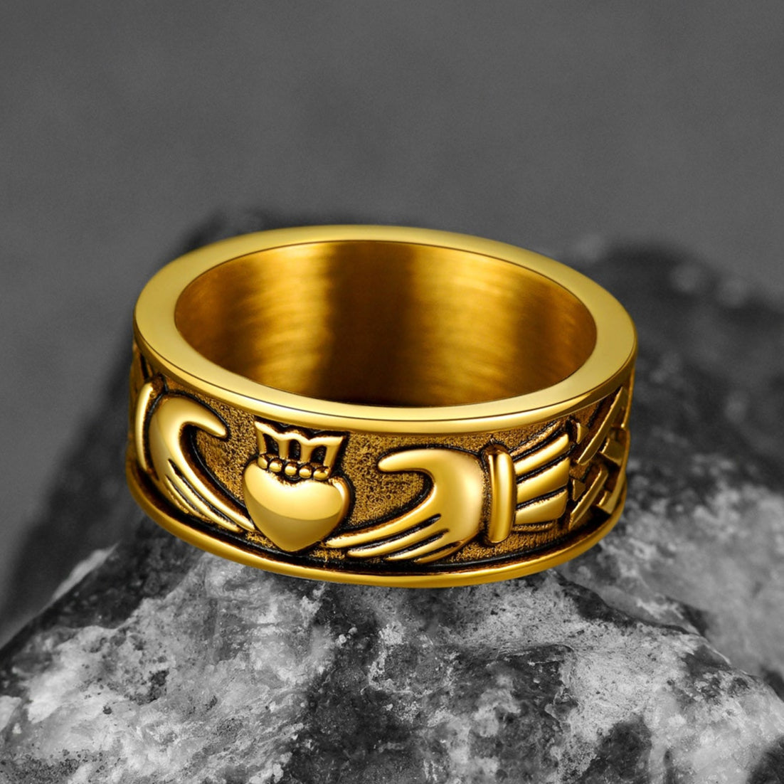 FaithHeart Claddagh Love Wedding Personalized Band Ring FaithHeart