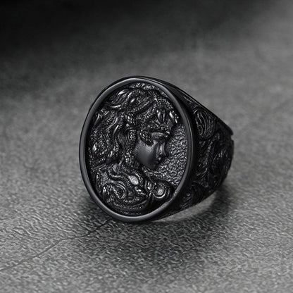FaithHeart Medusa Snake Hair Ring Punk Gothic Ring Greek Mythology Signet Ring FaithHeart