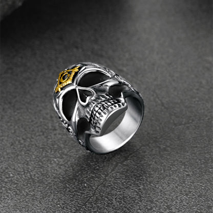 FaithHeart Masonic Skull Signet Ring Stainless Steel Biker Ring FaithHeart