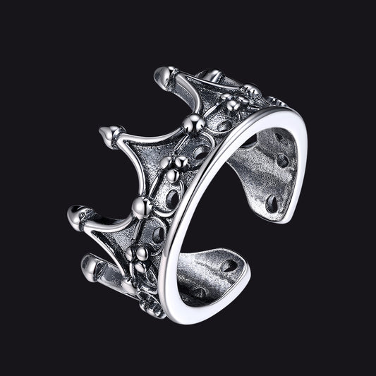 Gothic crown open ring for menimg