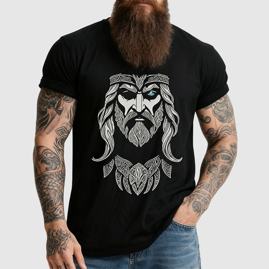 Norse Viking Odin All-Father Black T-Shirt Frontimg