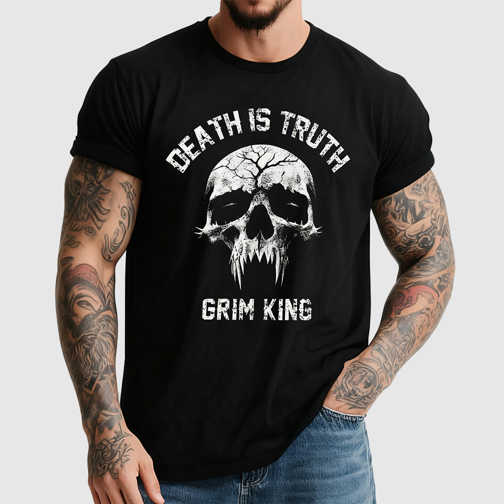 Y2K gothic skull t-shirt for menimg