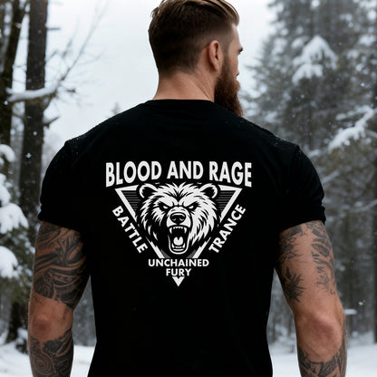 Angry Bear ferocious beast graphic t-shirt for men in black