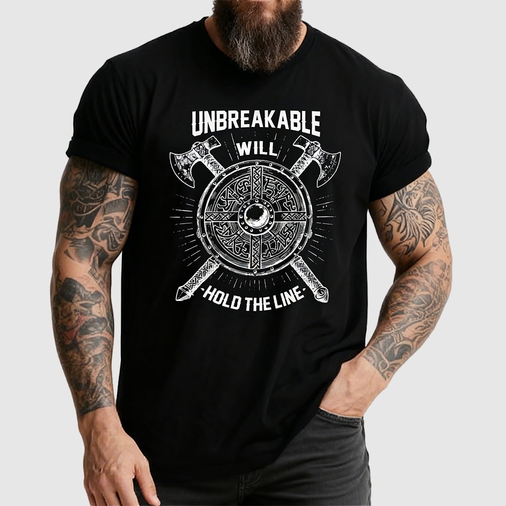 Men's warrior style streetwear tee with Viking illustration