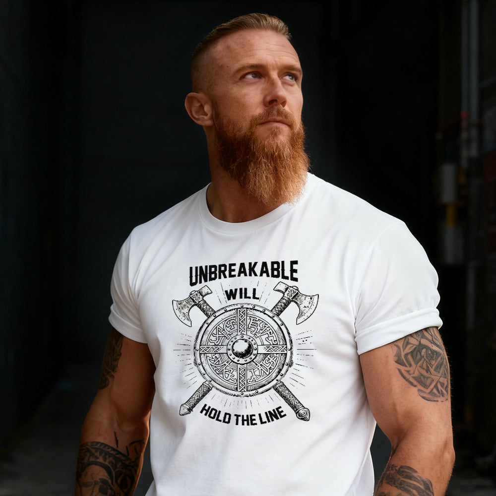 Rugged urban t-shirt with Norse warrior artwork