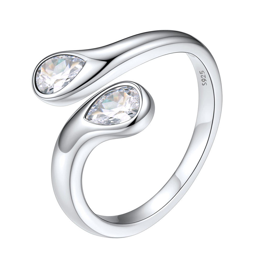 April Crystal Teardrop Ring for Her