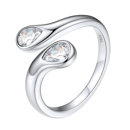 April Crystal Teardrop Ring for Her