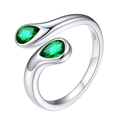 May Emerald Birthstone Adjustable Ring
