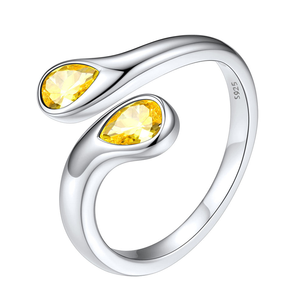 November Citrine Birthstone Promise Ring