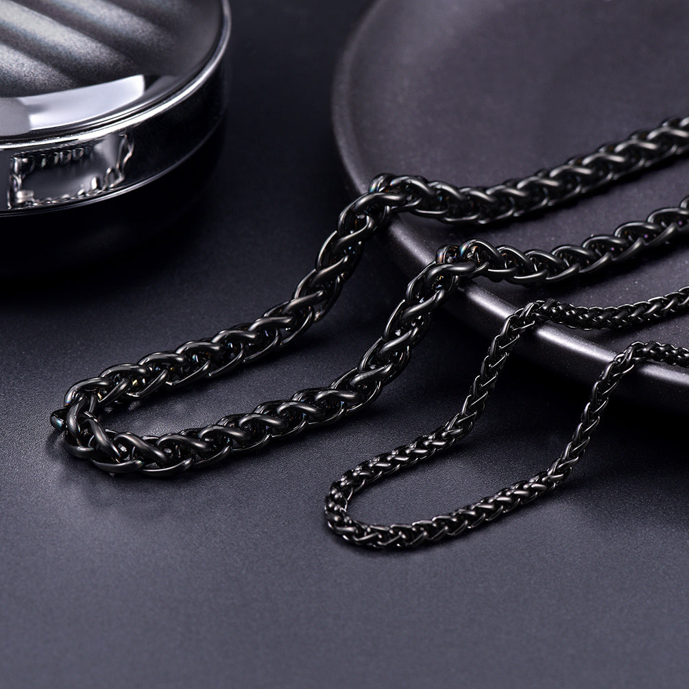 Thin Spiga Wheat Chain Necklace for Men Women, 18''-30''